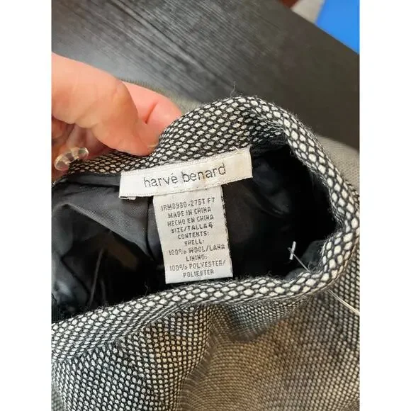 Vintage Harve Benard 100% Wool Classic Old Money Style Trumpet Skirt - Picture 4 of 10